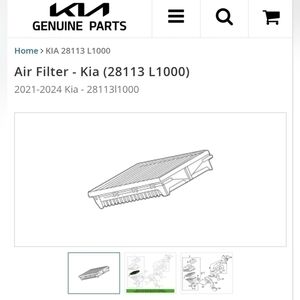 Kia Genuine Parts Filter Air Cleaner